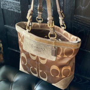 COACH Signature Metallic Jacquard Tote G06k-10445